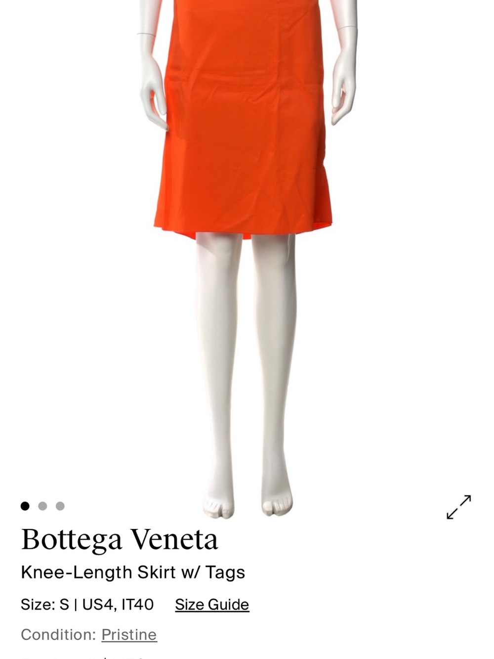 Bottega Veneta Bright Orange Midi Skirt